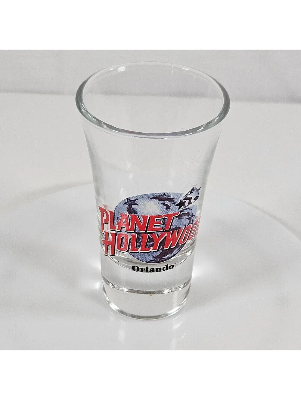 Vintage Planet Hollywood Orlando Shot Glass Souvenir Collectible Barware Clear